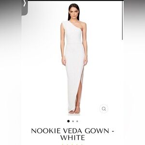 Nookie Gold Sequin Embellished One Shoulder Veda Gown Maxi Dress ✨ Small NWOT